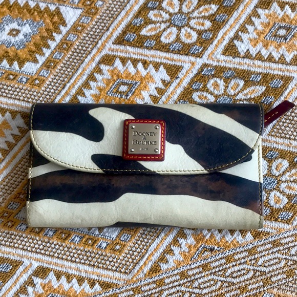 Dooney & Bourke Handbags - Dooney & Bourke leather zebra 🦓 print wallet.